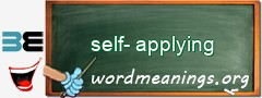 WordMeaning blackboard for self-applying